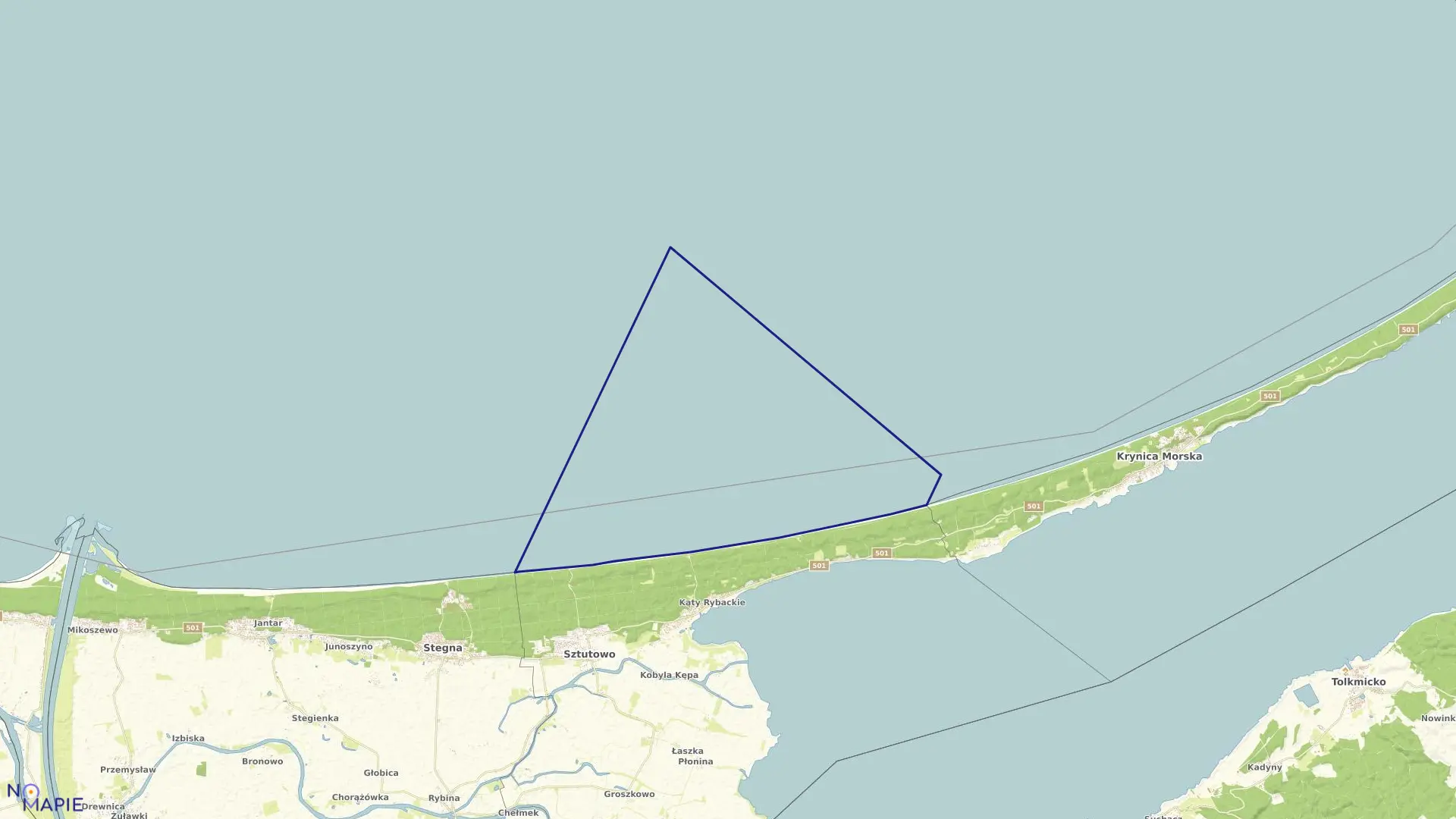 Mapa obrębu Sztutowo Zatoka w gminie Sztutowo